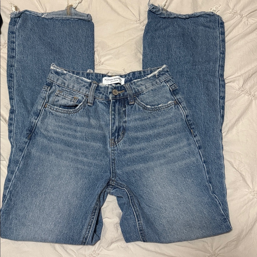 Flying Monkey Distressed Straight Jeans